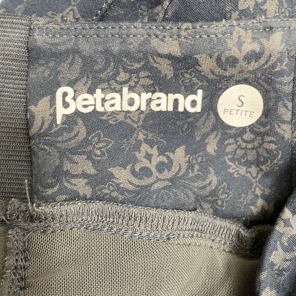Betabrand Power Down Skinny Yoga Dress Pant Navy Damask Size SP Small Petite - Picture 10 of 12